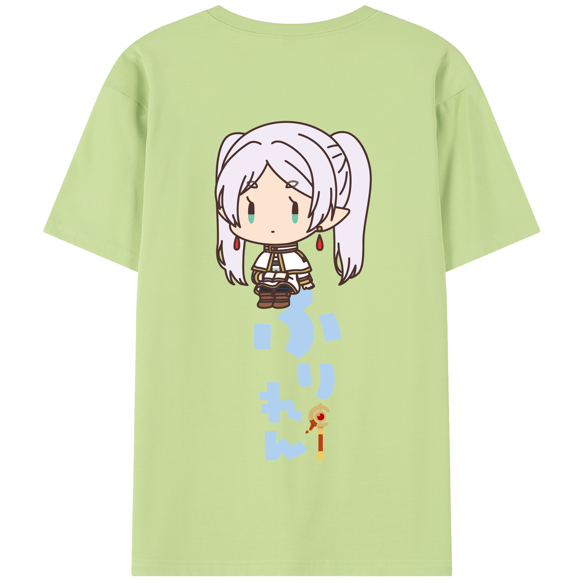 （画像用） 葬送のフリーレン Frieren 綿100％半袖Tシャツ（背面プリント）